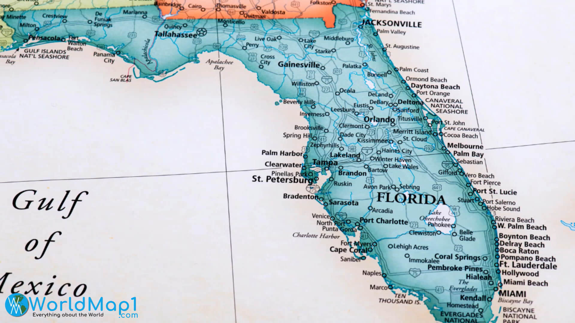 Florida Major Cities Map